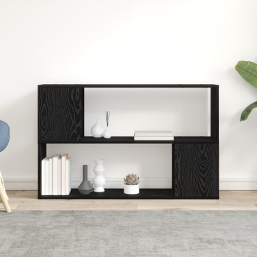 vidaXL Ράφι Βιβλίων Μαύρη Δρυς 100x24x63cm Επεξεργασμένο Ξύλο