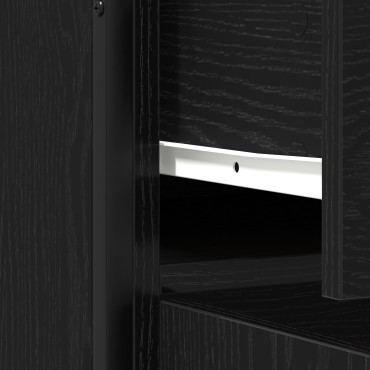 vidaXL Μπουφές Μαύρο Δρυς 70x30x80cm Κατασκευασμένο από Τεχνητό Ξύλο και Ατσάλι 1 τεμ.