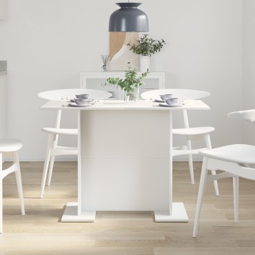 vidaXL Τραπέζι Φαγητού Λευκό 110x60x75cm Επεξεργασμένο Ξύλο 1 τεμ.