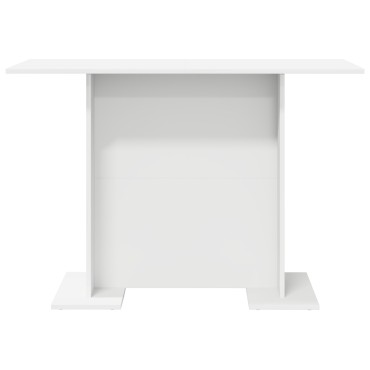 vidaXL Τραπέζι Φαγητού Λευκό 110x60x75cm Επεξεργασμένο Ξύλο 1 τεμ.