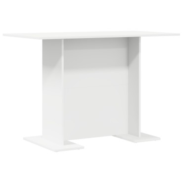 vidaXL Τραπέζι Φαγητού Λευκό 110x60x75cm Επεξεργασμένο Ξύλο 1 τεμ.