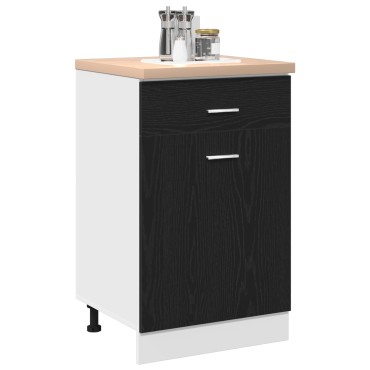 vidaXL Μαύρο Ντουλάπι με Συρτάρια - 50x46x81.5cm