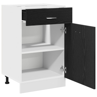 vidaXL Μαύρο Ντουλάπι με Συρτάρια - 50x46x81.5cm