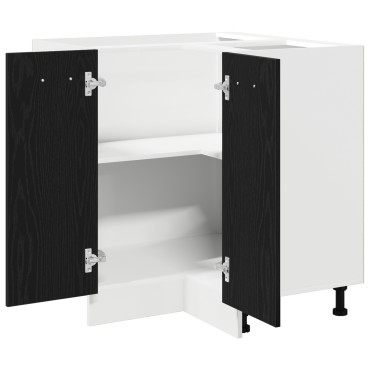 vidaXL Μαύρο Δρυς Γωνιακό Κάτω Ντουλάπι - 75.5x75.5x81.5 εκ