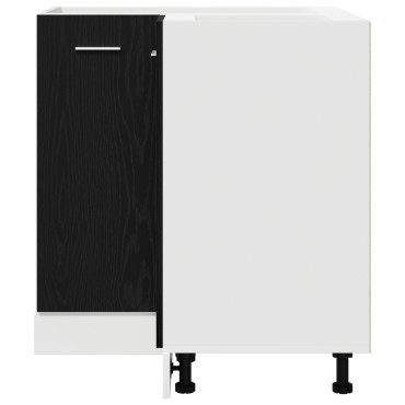 vidaXL Μαύρο Δρυς Γωνιακό Κάτω Ντουλάπι - 75.5x75.5x81.5 εκ