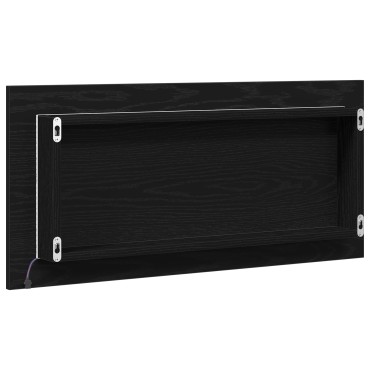 Καθρέφτης Μπάνιου vidaXL με Φωτισμό LED Μαύρο Δρυς 80x37cm