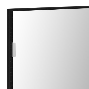 Καθρέφτης Μπάνιου vidaXL με Φωτισμό LED Μαύρο Δρυς 80x37cm