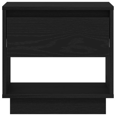 Κομοδίνο vidaXL Μαύρο Δρυς 45x34x48cm Επεξεργασμένο Ξύλο 1 τεμ.