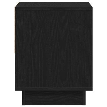Κομοδίνο vidaXL Μαύρο Δρυς 45x34x48cm Επεξεργασμένο Ξύλο 1 τεμ.