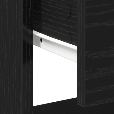 Κομοδίνο vidaXL Μαύρο Δρυς 45x34x48cm Επεξεργασμένο Ξύλο 1 τεμ.