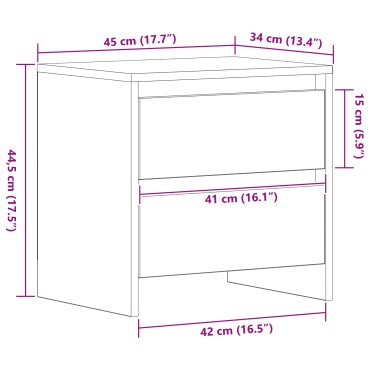 κομοδίνο vidaXL από τεχνητό ξύλο δρυός 45x34x44,5cm 1 τεμ.