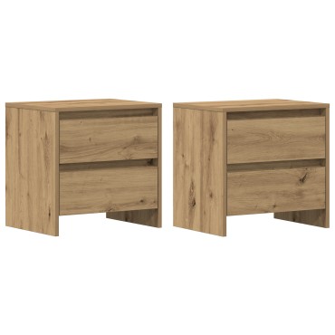 vidaXL Κομοδίνο 2 τεμ. Καλλιτεχνική Δρυς 45x34x44,5cm Επεξεργασμένο ξύλο