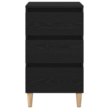 vidaXL Κομοδίνο Μαύρη Οξυά 40x35x70cm Επεξεργασμένο Ξύλο 1 τεμ.