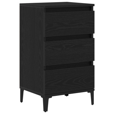 vidaXL Κομοδίνο Μαύρη Δρυς 40x35x70cm Επεξεργασμένο ξύλο 1 τεμ.