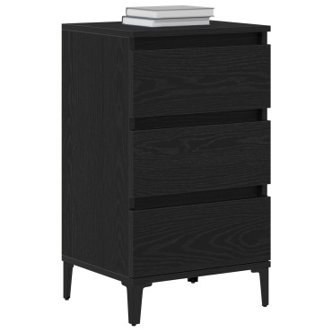 vidaXL Κομοδίνο Μαύρη Δρυς 40x35x70cm Επεξεργασμένο ξύλο 1 τεμ.
