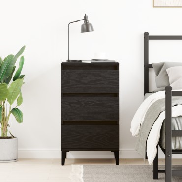 vidaXL Κομοδίνο Μαύρη Δρυς 40x35x70cm Επεξεργασμένο ξύλο 1 τεμ.