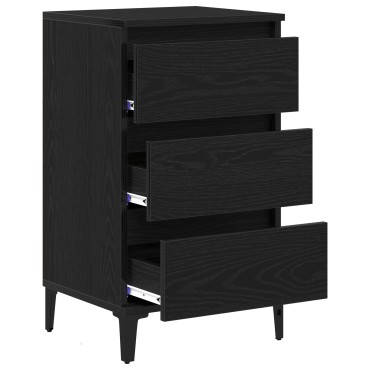 vidaXL Κομοδίνο Μαύρη Δρυς 40x35x70cm Επεξεργασμένο ξύλο 1 τεμ.