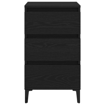 vidaXL Κομοδίνο Μαύρη Δρυς 40x35x70cm Επεξεργασμένο ξύλο 1 τεμ.