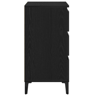 vidaXL Κομοδίνο Μαύρη Δρυς 40x35x70cm Επεξεργασμένο ξύλο 1 τεμ.