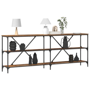 vidaXL Κονσόλα Παλιού Ξύλου 200x30x75cm Κατασκευασμένο Ξύλο και Ατσάλι 1 τεμ.
