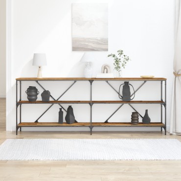 vidaXL Κονσόλα Παλιού Ξύλου 200x30x75cm Κατασκευασμένο Ξύλο και Ατσάλι 1 τεμ.