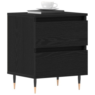 vidaXL Κομοδίνα 2 τεμ. Μαύρο Δρυς 40x35x50cm Κατασκευασμένο Ξύλο
