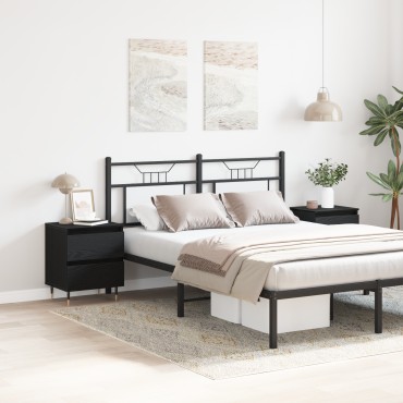 vidaXL Κομοδίνα 2 τεμ. Μαύρο Δρυς 40x35x50cm Κατασκευασμένο Ξύλο