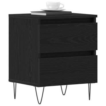 vidaXL Κομοδίνα 2 τεμ. Μαύρη Δρυς 40x35x50cm Επεξεργασμένο Ξύλο
