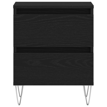 vidaXL Κομοδίνα 2 τεμ. Μαύρη Δρυς 40x35x50cm Επεξεργασμένο Ξύλο