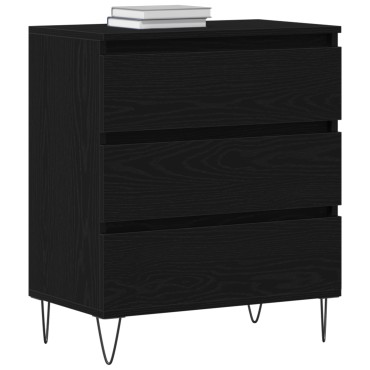 vidaXL Μπουφές με Συρτάρια Μαύρο Ξύλο 60x35x70cm Κατασκευασμένο από Συνθετικό Ξύλο 1 τεμ.