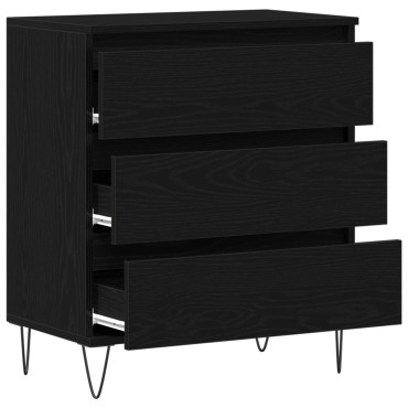 vidaXL Μπουφές με Συρτάρια Μαύρο Ξύλο 60x35x70cm Κατασκευασμένο από Συνθετικό Ξύλο 1 τεμ.