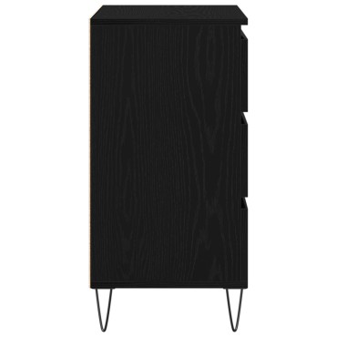 vidaXL Μπουφές με Συρτάρια Μαύρο Ξύλο 60x35x70cm Κατασκευασμένο από Συνθετικό Ξύλο 1 τεμ.