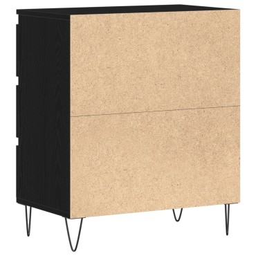 vidaXL Μπουφές με Συρτάρια Μαύρο Ξύλο 60x35x70cm Κατασκευασμένο από Συνθετικό Ξύλο 1 τεμ.
