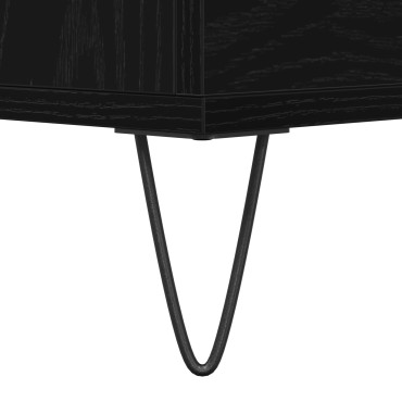 vidaXL Μπουφές με Συρτάρια Μαύρο Ξύλο 60x35x70cm Κατασκευασμένο από Συνθετικό Ξύλο 1 τεμ.