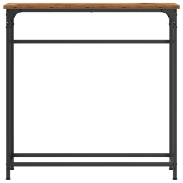 vidaXL Κονσόλα Ξύλου Παλιού 75x19,5x75cm Κατασκευασμένο από Ξύλο και Χάλυβα 1 τεμ.