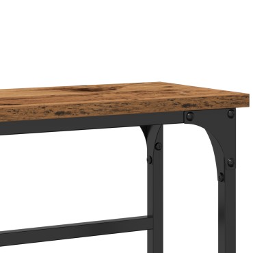 vidaXL Κονσόλα Ξύλου Παλιού 75x19,5x75cm Κατασκευασμένο από Ξύλο και Χάλυβα 1 τεμ.