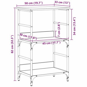vidaXL Ράφι Βιβλίων 2 επιπέδων 50x33x82cm Επεξεργασμένο Ξύλο 1 τεμ.