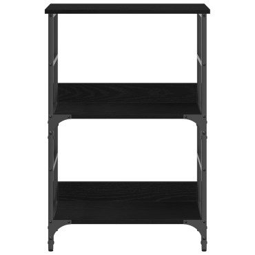 Βιβλιοθήκη vidaXL Μαύρη Δρυς 50x33x82cm Επεξεργασμένο Ξύλο και Χάλυβας 1 τεμ.