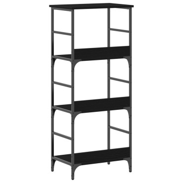 vidaXL Βιβλιοθήκη Μαύρη Βελανιδιά 50x33x117,5cm Επεξεργασμένο ξύλο και Χάλυβας 1 τεμ.
