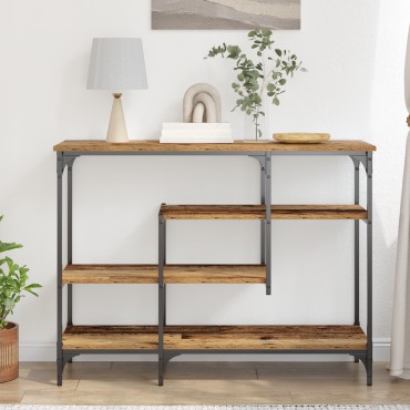 vidaXL Τραπέζι κονσόλας Παλιό Ξύλο 100x35x75cm Κατασκευασμένο από Ξύλο και Σίδερο 1 τεμ.