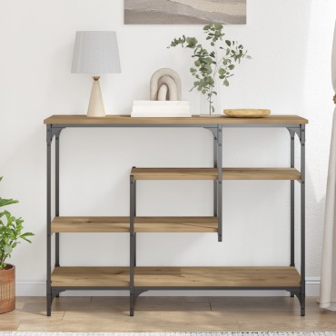 vidaXL Κονσόλα Artisan Oak 100x35x75cm Επεξεργασμένου Ξύλου & Χάλυβα 1 τεμ.
