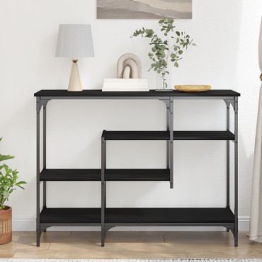 vidaXL Τραπέζι Κονσόλας με ράφι Μαύρη δρυς 100x35x75cm 1 τεμ.