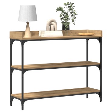 vidaXL Κονσόλα Ξύλου Artisan 100x30x80cm Κατασκευασμένο ξύλο & Ατσάλι 1 τεμ.