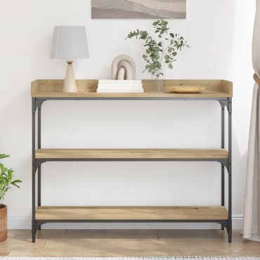 vidaXL Κονσόλα Ξύλου Artisan 100x30x80cm Κατασκευασμένο ξύλο & Ατσάλι 1 τεμ.