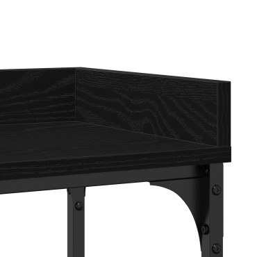 vidaXL Κονσόλα Μαύρη Δρυς 100x30x80cm Επεξεργασμένου Ξύλου και Χάλυβα 1 τεμ.