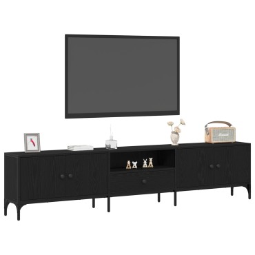vidaXL Ντουλάπι TV 200x25x44cm Μαύρη δρυς Επεξεργασμένο ξύλο