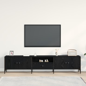 vidaXL Ντουλάπι TV 200x25x44cm Μαύρη δρυς Επεξεργασμένο ξύλο