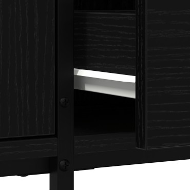 vidaXL Ντουλάπι TV 200x25x44cm Μαύρη δρυς Επεξεργασμένο ξύλο
