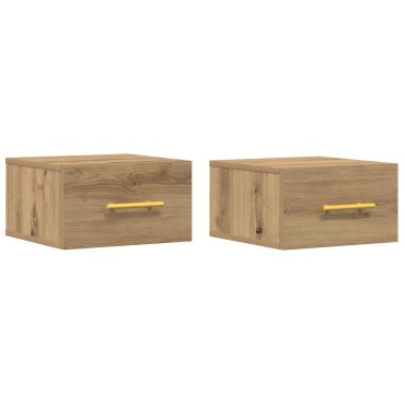 vidaXL Κομοδίνα 2 τεμ. Τοίχου Μοντέρνος Δρυς 35x35x20 εκ