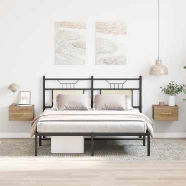 vidaXL Κομοδίνα 2 τεμ. Τοίχου Μοντέρνος Δρυς 35x35x20 εκ